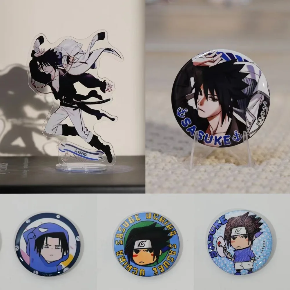 Uchiha Sasuke Acrylic Stand Figure Naruto Anime Peripherals Fashion Delicate Desktop Ornament A Set of Standing Badges Gifts