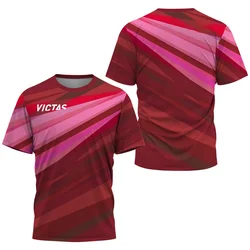 Men's T-shirt 3D Table Tennis Printing Tees Summer Tennis Badminton T-Shirt Jogging and Fitness Club Quick Dry Short Sleeve Tops