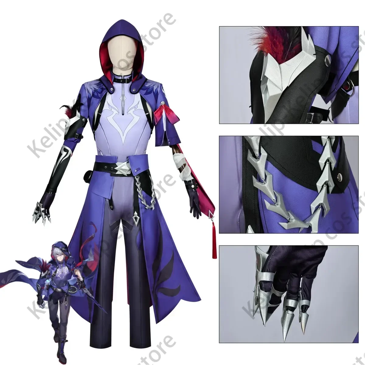 Customized Game Honkai Star Rail Moze Cosplay Costume Xianzhou Alliance Anime Hooded Top Uniform Accessories Wig Man  Party Suit