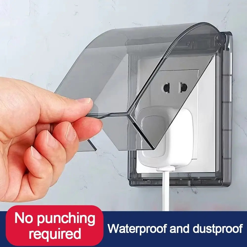 Wall-mounted Switch Protective Cover Plastic 86 Type Socket Waterproof Box Self-Adhesive Protection Socket Bathroom