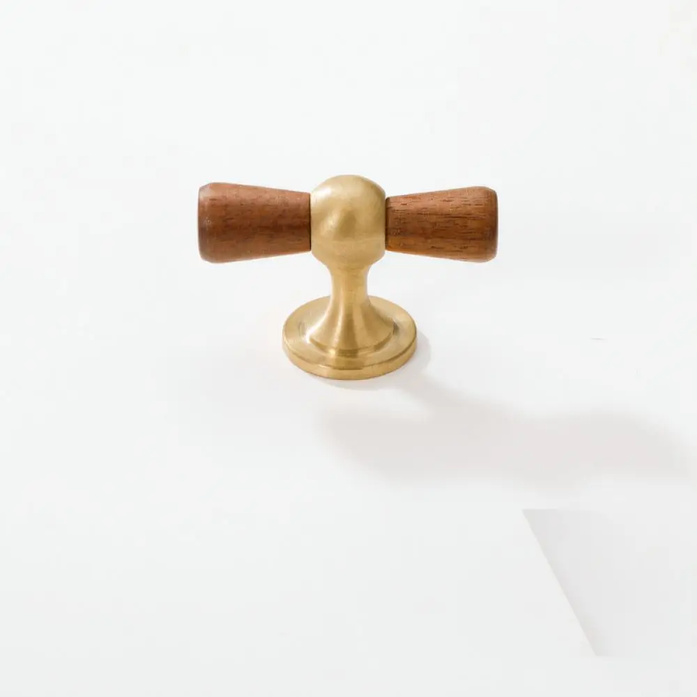 Luxury Walnut Wood Brass Drawer Handles Pendant Style Cabinet Knobs Modern Decorative Furniture Hardware For Wardrobe