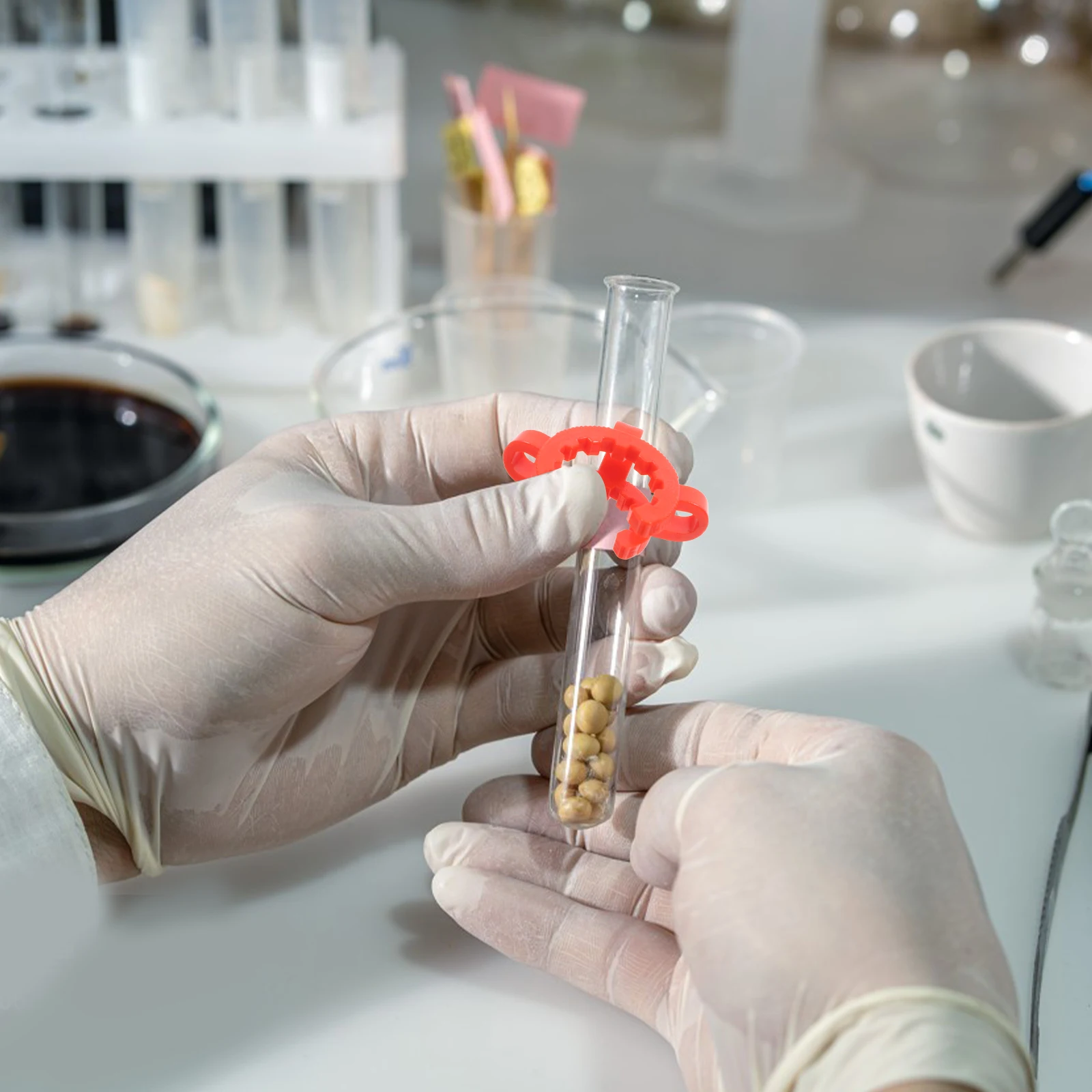 

12pcs Laboratory Clamp Mounting Clip Plastic Test Tube Holder Strong Corrosion Resistant For Flasks Condensers