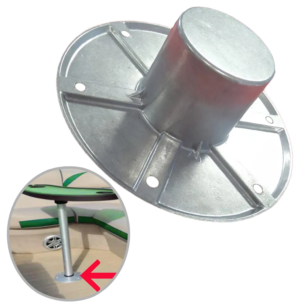 

1Pcs Table Leg Fixed Base Aluminum RV Boat Trailer Pedestal Base Round Flush Mount Table Leg Base Floor Mount Base Replacement