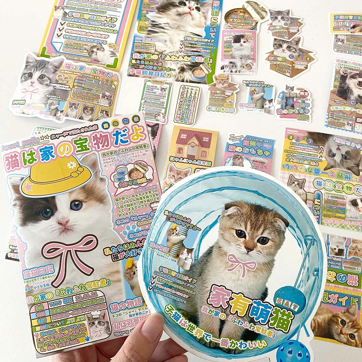 WAKAWAKA Small Batch Stationery Set Card Packaging Kit with Sticker Sheets Gift Wrapping Materials Card Front Back Design Pages