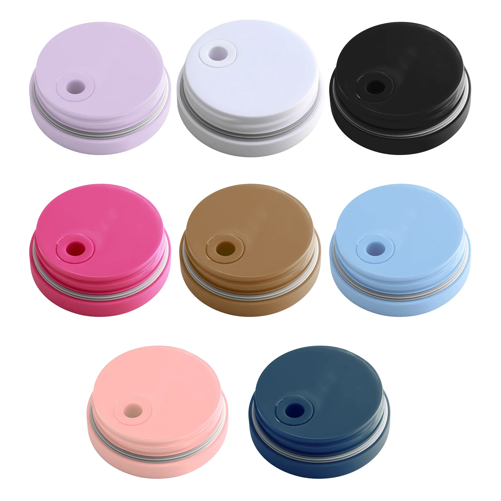 Plastic Vacuum Lid Stanlee Leakproof Screw-On with Straw Hole Cover Replace for 40OZ Tumbler Cup Insulated Travel Coffee Mug Lid
