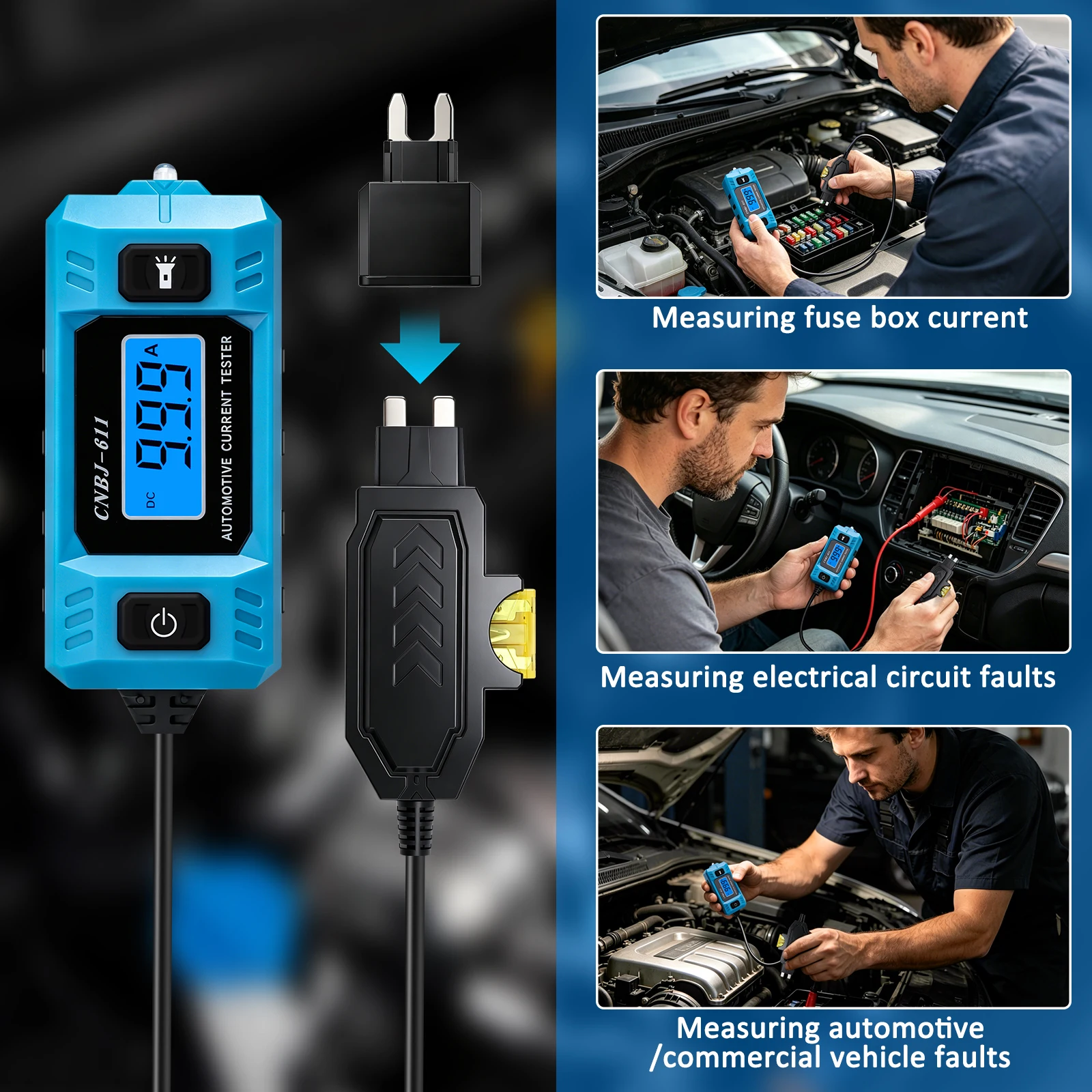 Current Tester Circuit Tester 12V Range With Voltage Display LED Light Repair Detector Galvanometer Automotive Accessories
