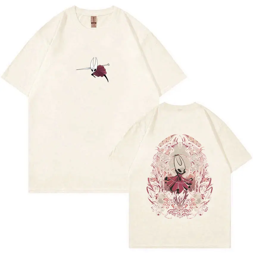 

Game Hollow Knight Double Sided Graphic T Shirts Men Women Fashion Vintage Oversized Streetwear Men's Casual Soft Cotton T-shirt