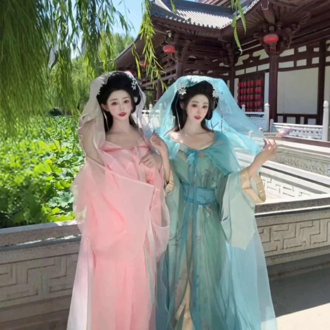 2025 Day Chang Qing Cold Wind Han Clothing Warring States Robe Recovery Tail Printing Flowing Improved Straight Dress Full Set