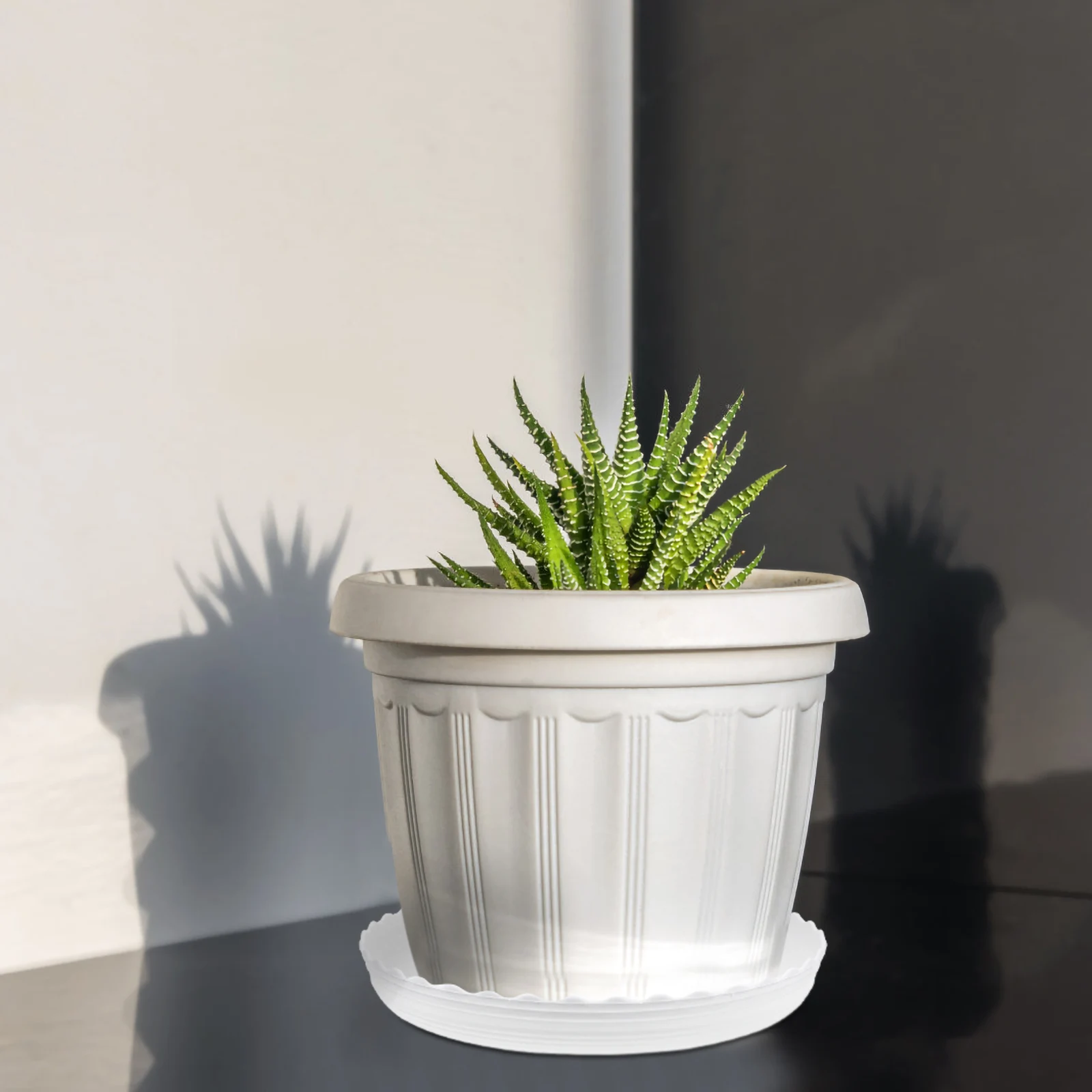 

25 Pcs Flowerpot Tray White Plastic Plant Pot Trays 140 220mm Sizes Gardening Bonsai Round Base Durable Storage