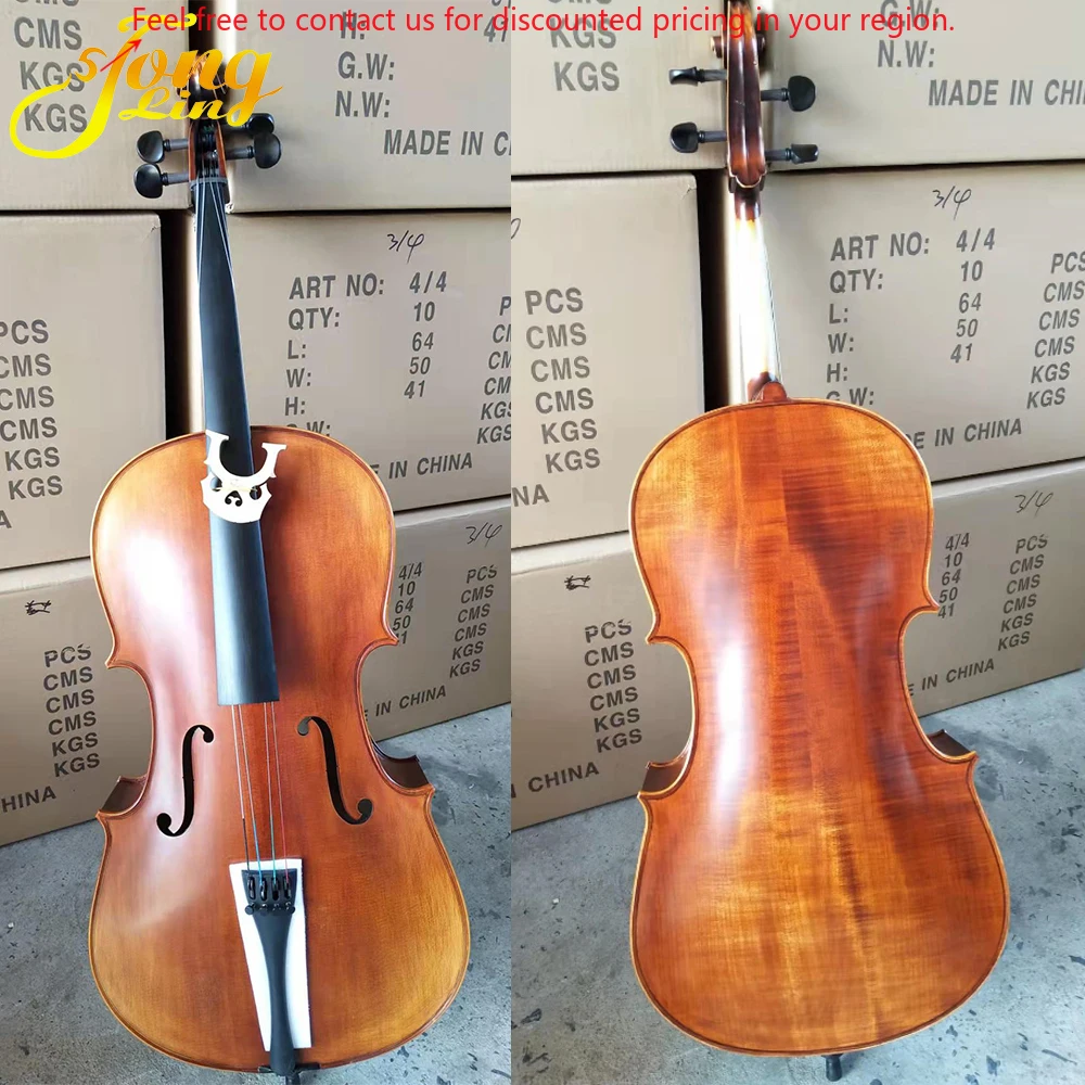 

Chinese Handmade Professional High Grade Flame Maple 3/4 Cello For Sell