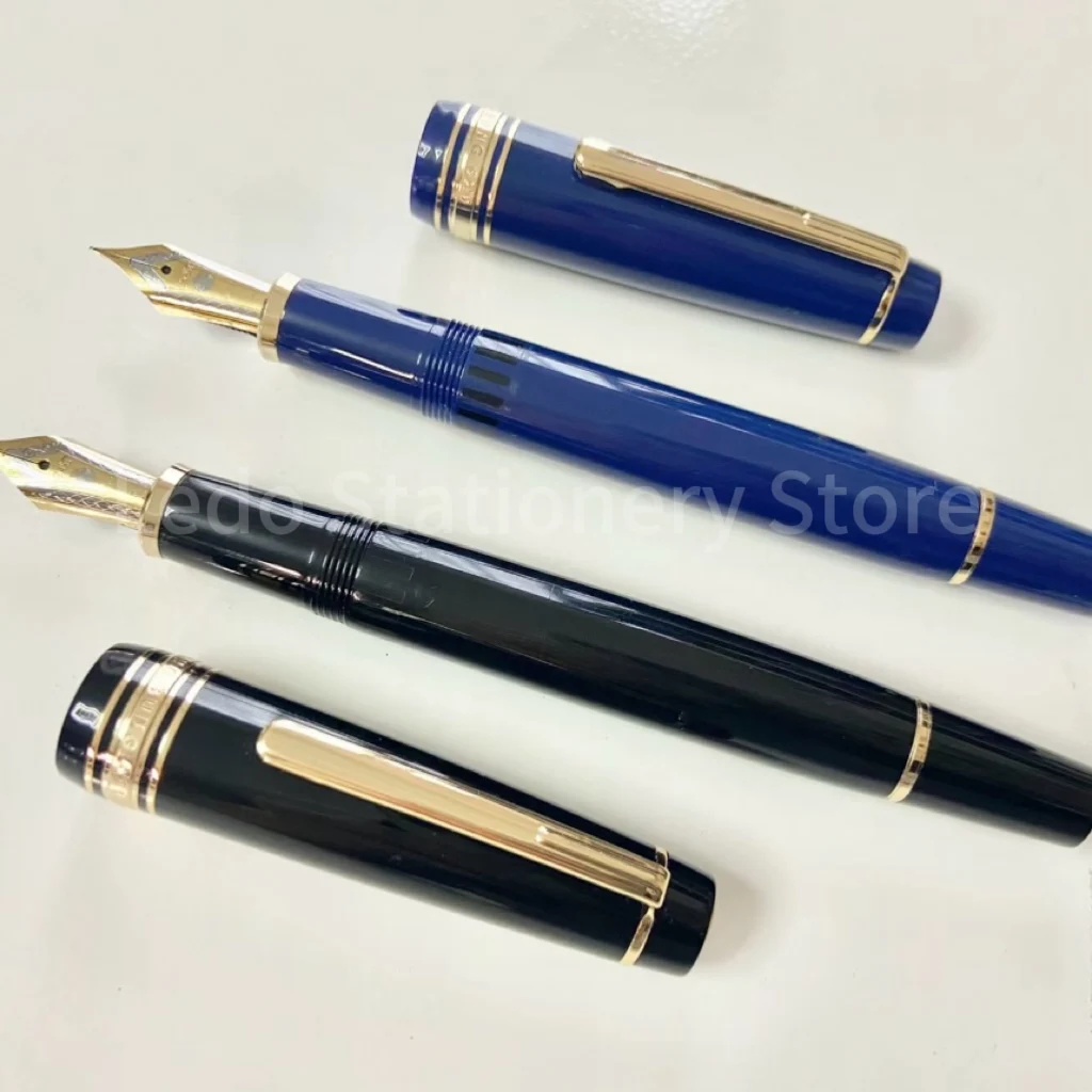 Wingsung 629 Yongsheng Piston Filling Fountain Pen Blue & Black Resin And EF-F Crafted Nib Office Writing Ink Pens High Quality