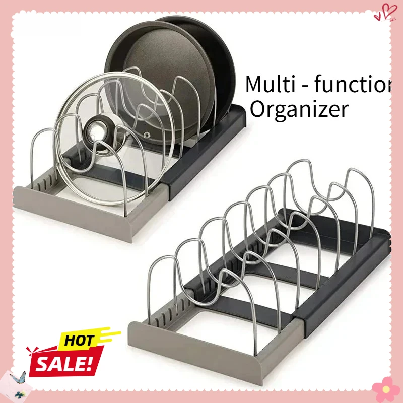 

Pot lid storage rack, suitable for cabinet drawers, a kitchen organizing tool suitable for storing cookware
