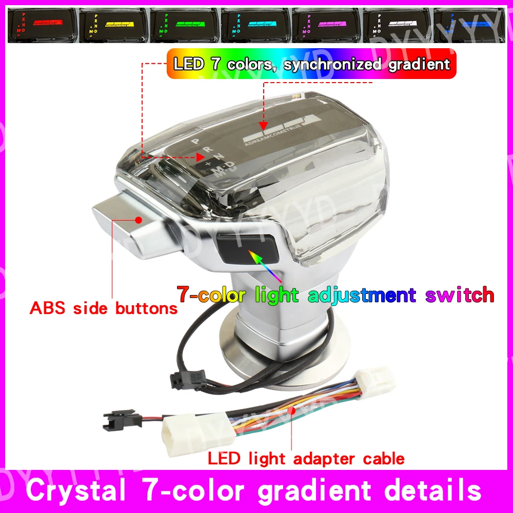 Replacement LEDCrystal Gear Shift Knob For Toyota Highlander RAV4 KLUGER VENZA HARRIER Modified Car Gearbox Shifter Handle Cover