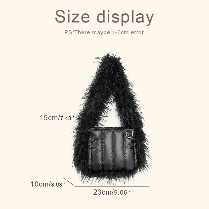 حقائب كورية منفوخة كاجوال للنساء، حقائب يد ومحافظ فاخرة بتصميم جديد لعام 2026، مصنوعة من خيوط تطريز البوليستر، مزينة بصوف الحمل الصناعي، حقيبة كتف صغيرة تحت الإبط جودة عالية ًالشحن مجانا وصول الشحن السريع