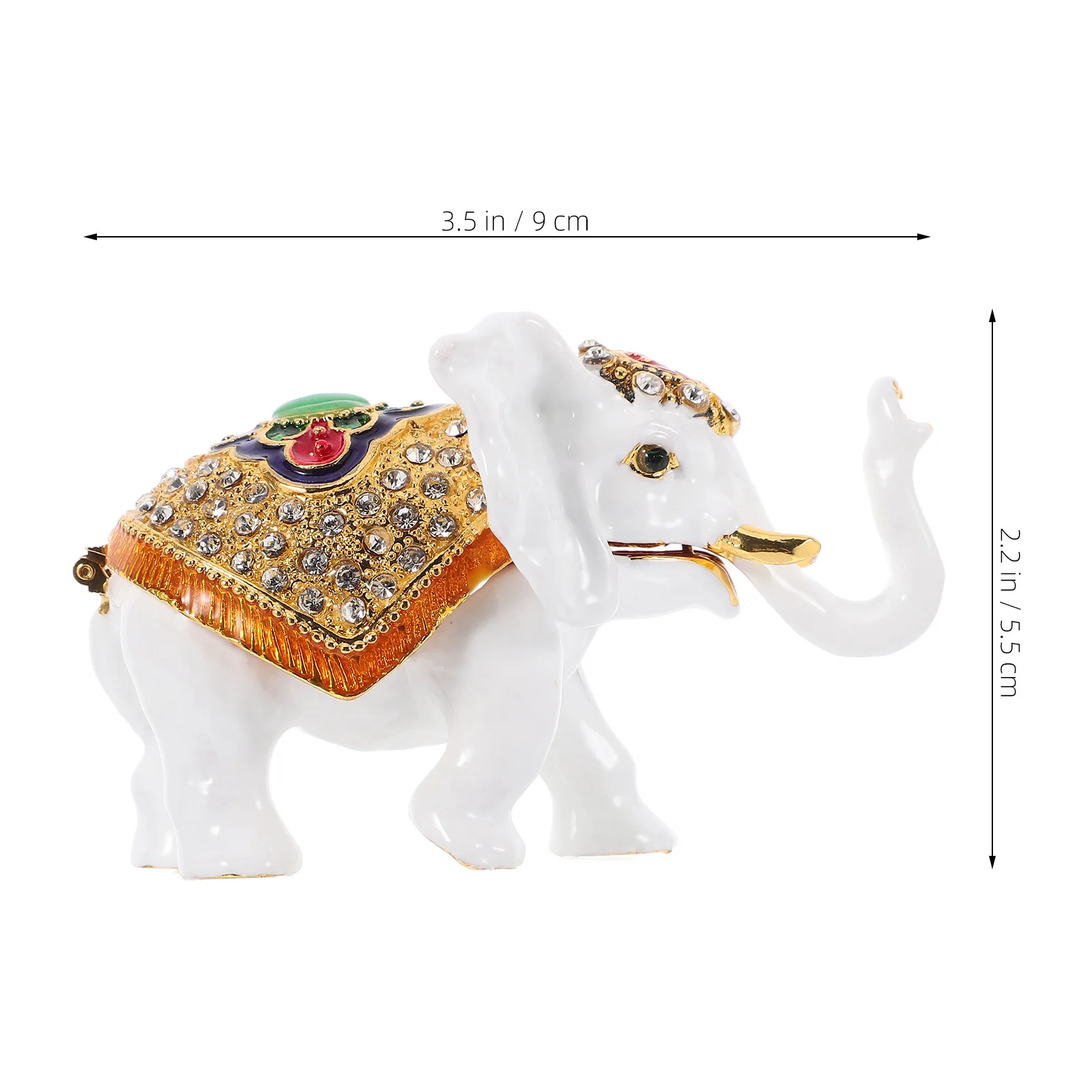 رسمت باليد المينا الفيل حلية صندوق متمحور مجوهرات صغيرة المنظم حلقة قلادة حامل الحيوان تذكار المنزل