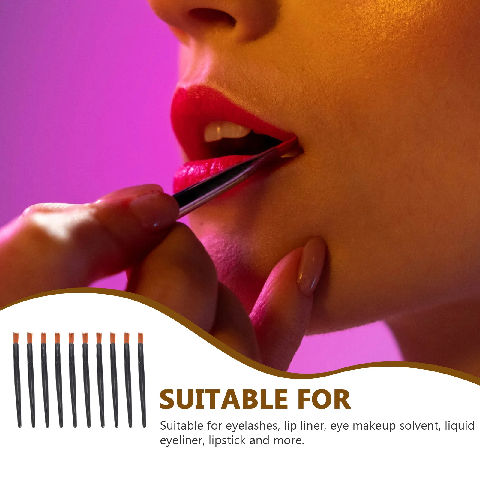 100 Uds. Pinceles de labios de tubo de aluminio negro portátiles Mini aplicadores de lápiz labial mango cómodo maquillaje brillo de labios Mini lápiz labial