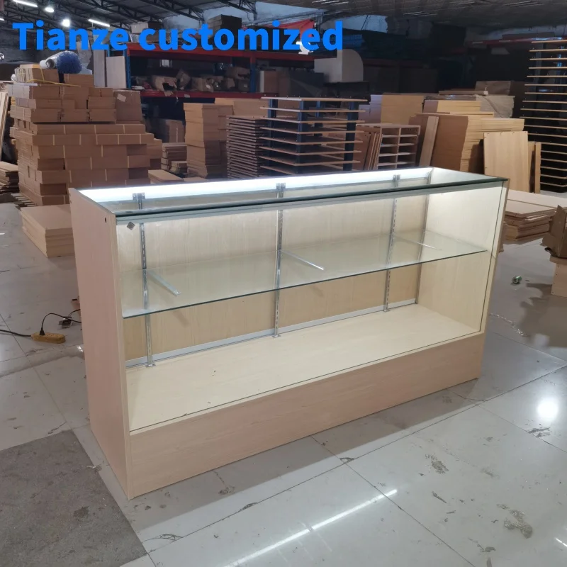 (Customized) Hot Sale Convenient Store Furniture Display Glass Counter Smoke Shop Glass Display Showcase