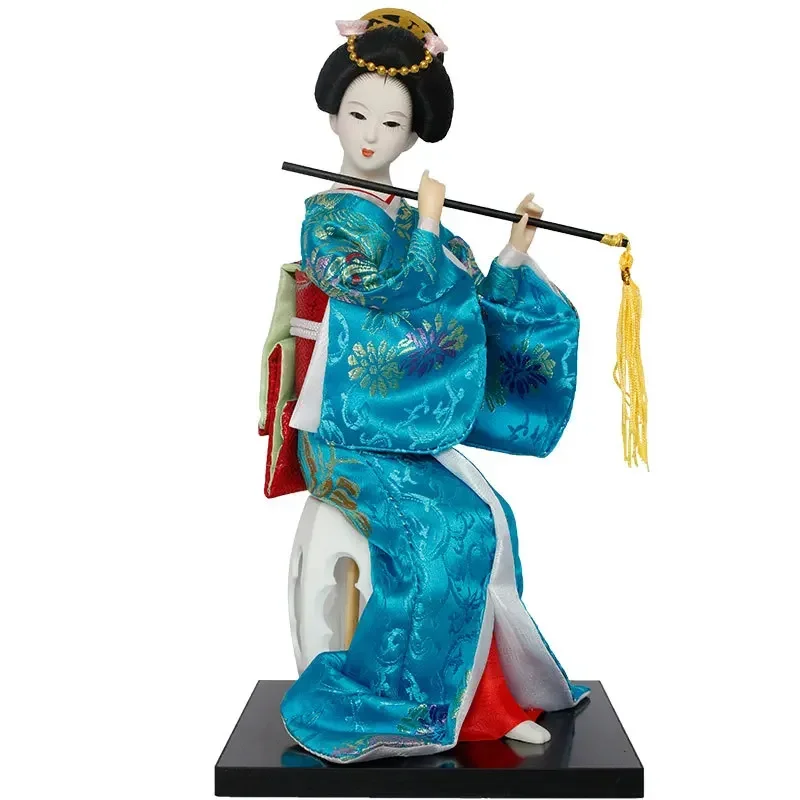 Japanese Geisha Doll Asian Handmade Crafts Kimono Doll Home Table Decor Miniature Figurines Sculpture Collection Gift Creative