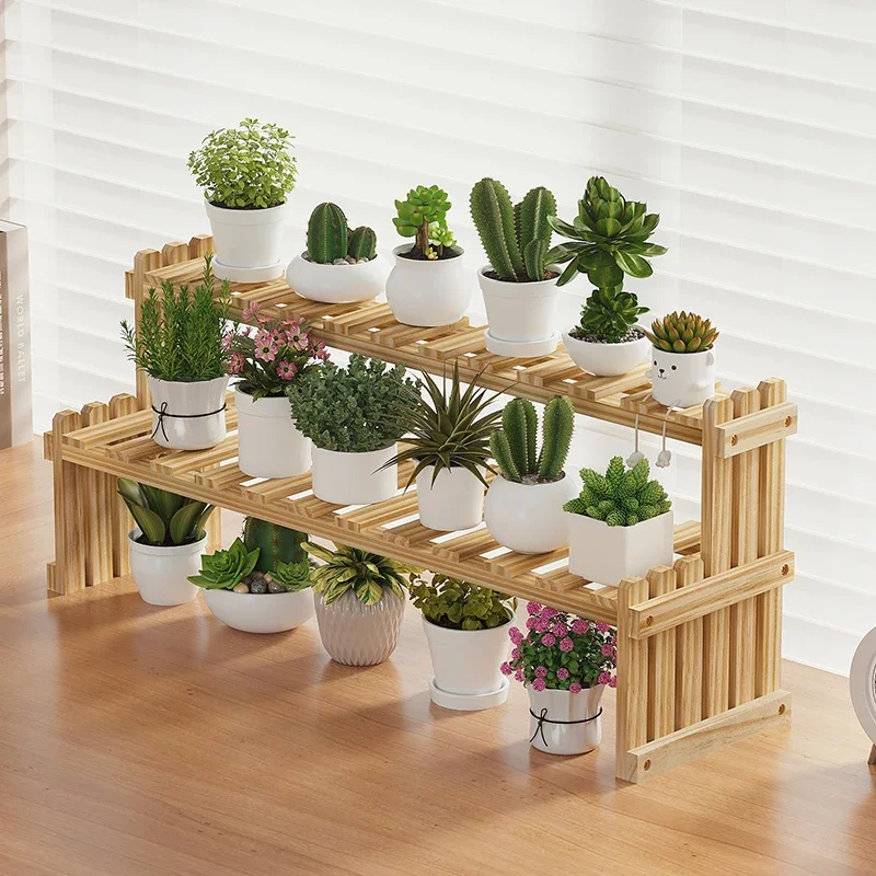 رف زهور خشبي رفوف نباتية غرفة المعيشة عرض موقف الديكور شرفة رف النبات أثاث الحدائق الداخلي Ripiano FYPS