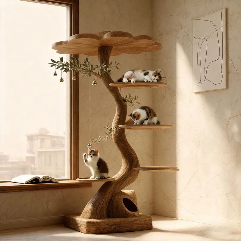 Large integrated climbing frame cat climbing frame tree house interior decoration fake tree making bionic tree cat nest