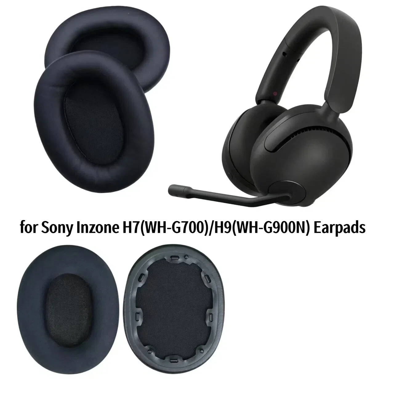 Earpads for Sony Inzone H7(WH-G700)/H9(WH-G900N) Wireless Gaming Headset, Ear Pads Cushions with Softer Protein Leather