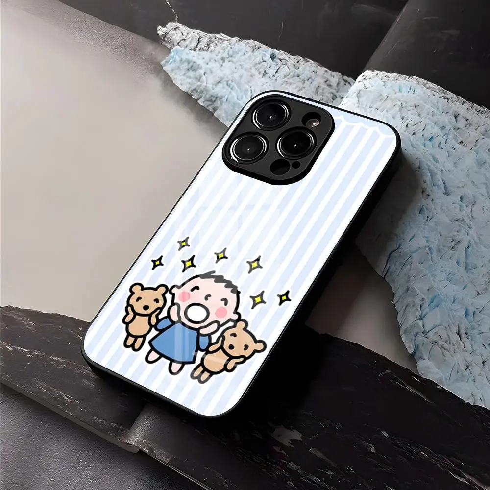 Capa de Vidro Preto M-MINNA NO T-TABO para iPhone 17 Air 16 E Pro Max 15 14 13 Mini 12 Pro 11 Max Plus