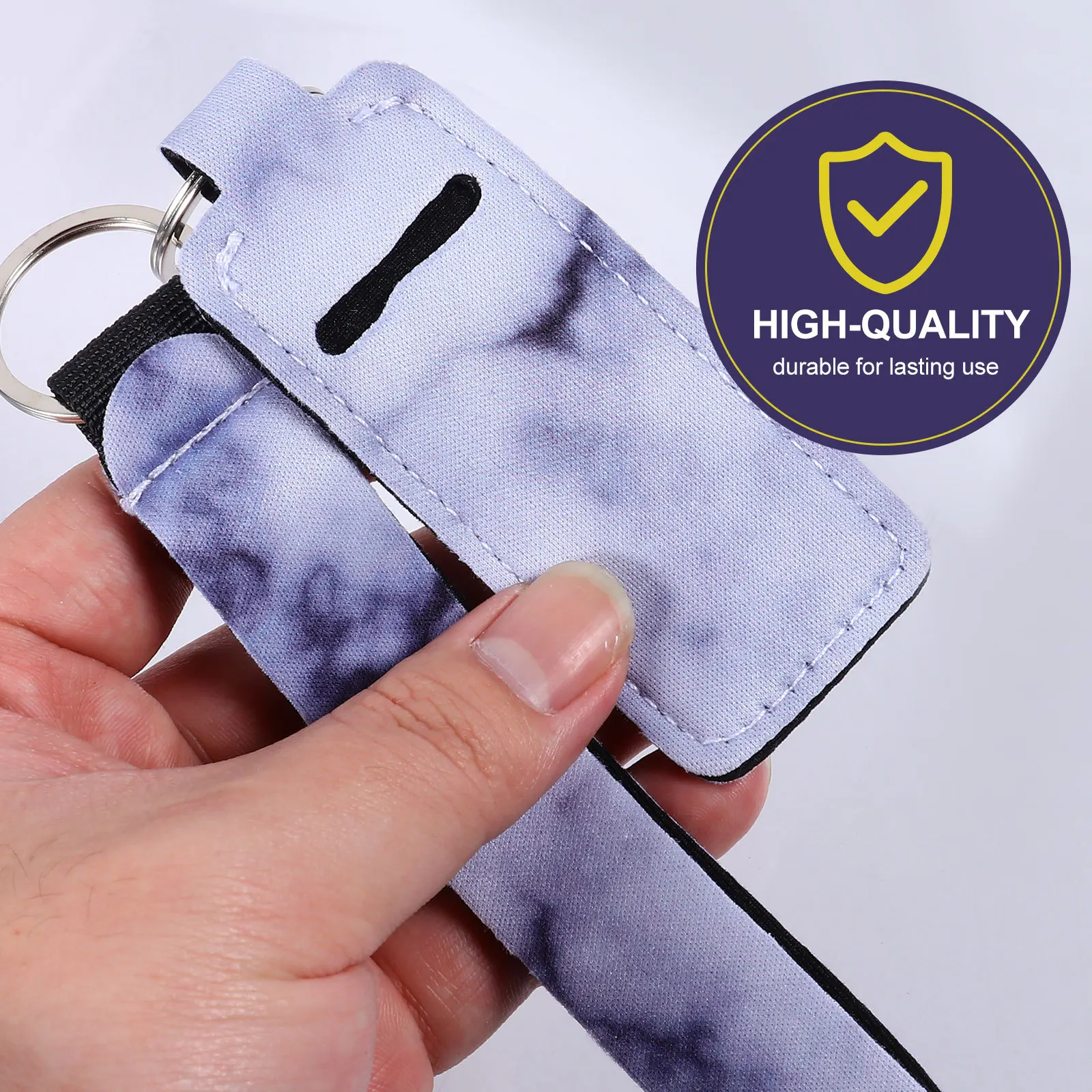 

10Pcs Keychain Holder Pouch Compact Lipstick Storage with Wristlet Strap Portable Chic Style Key Ring Organizer for Outdoor Use