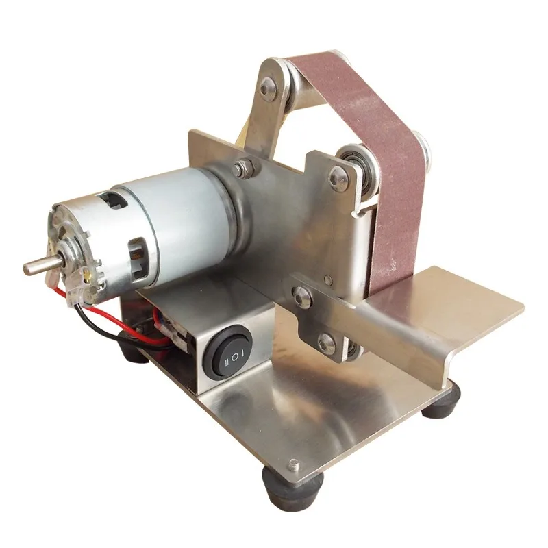 Miniature Mini Belt Sander DIY Electric Polishing Machine Sandpaper Sander Desktop Fixed Angle Sharpener Cutting