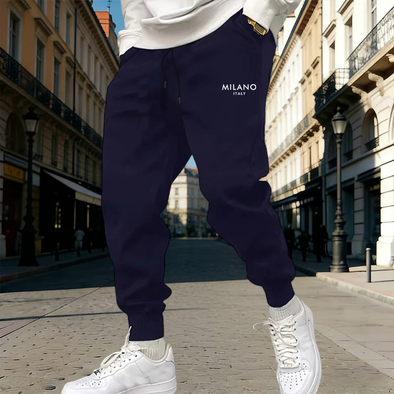 Bestseller Herren-Jogginghose mit Print, Lässige Sportbekleidung für Outdoor-Aktivitäten, Laufen und Jogging, Modische Vielseitige Weite Lange Hose – Detail 3