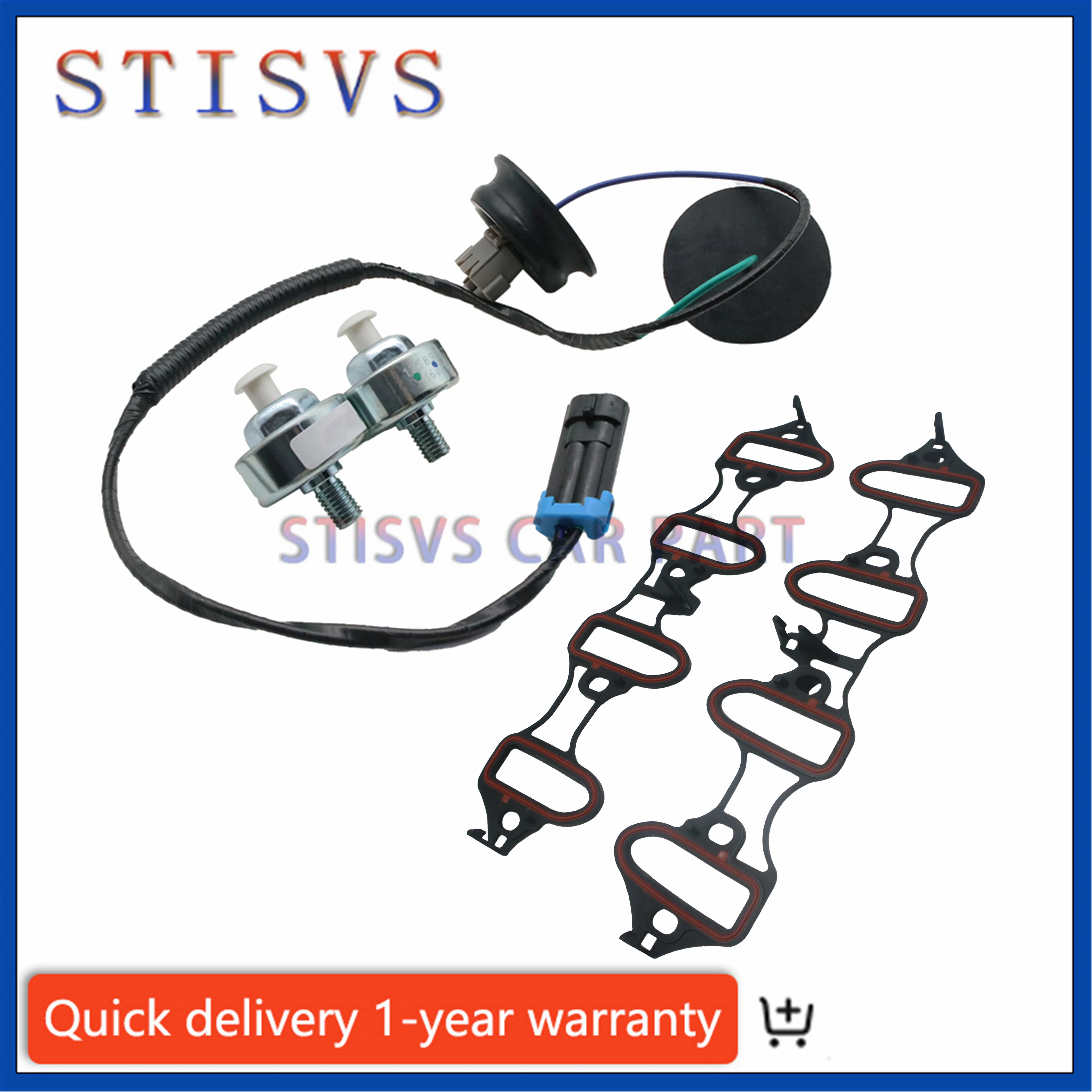 Knock Sensor Wire Harness w Intake Manifold Gasket For GMC Yukon Envoy XL 1500 2500 Cadillac Hummer 10456603 12601822 89060413