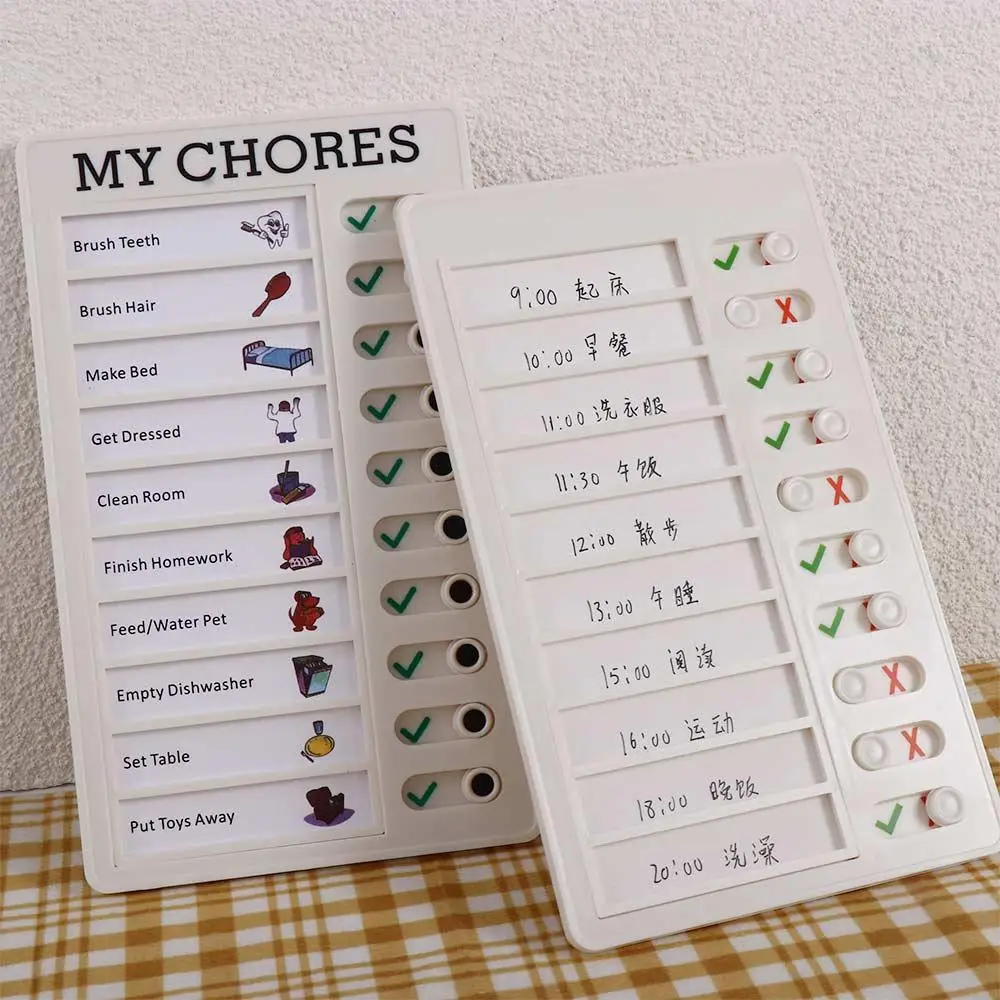 Office Accessories Stationary Memo Plastic Board Children's Self-discipline Punch Card Student Message Checklist Chore Chart