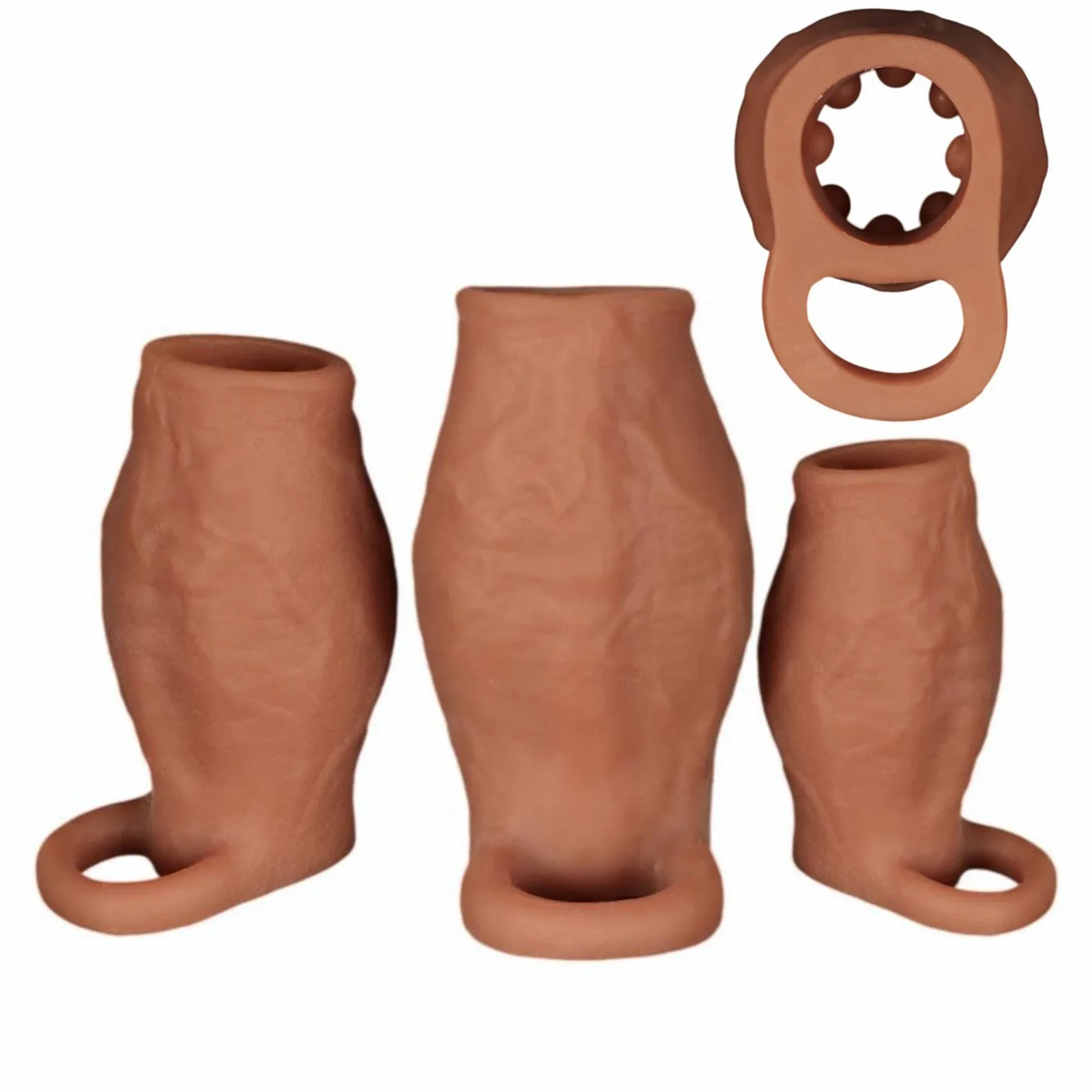 Dick Sleeve Enlargement Lock Sperm Dildo Penis Ring 18 Adult Men Sex Toys Soft Silicone Enlarged Thick Cock Sleeve Male Sexy Toy