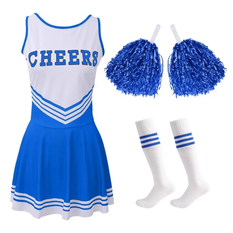 Kids Cheerleading Outfit 5 Colors Dance Costume Football Cheer Dress Performance Sportswear
