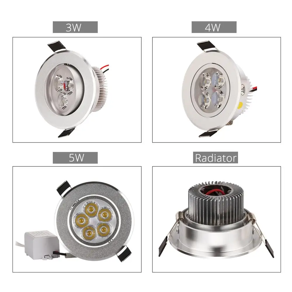 Dimmable LED Downlight 3W 4W 5W Spot LED AC110V 220V Sandy Silver White Black Body House Natural Daylight Warm Pure White