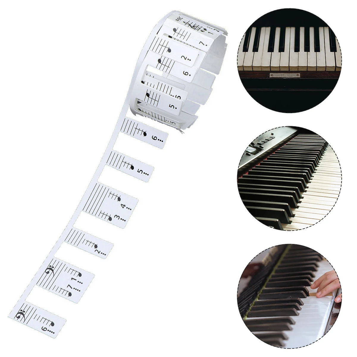 

Piano Keyboard Stickers Accessories Keys Note Chart Guide Pvc Musical Instruments