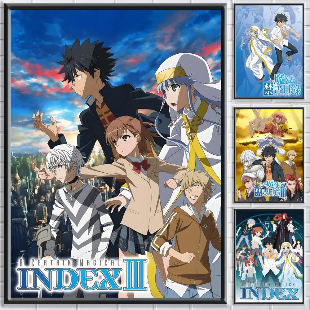 Anime A-A Certain Magical Index Poster HD Self Adhesive Waterproof Wall Art Ideal for Home Office Dorm Bedroom Great Gift