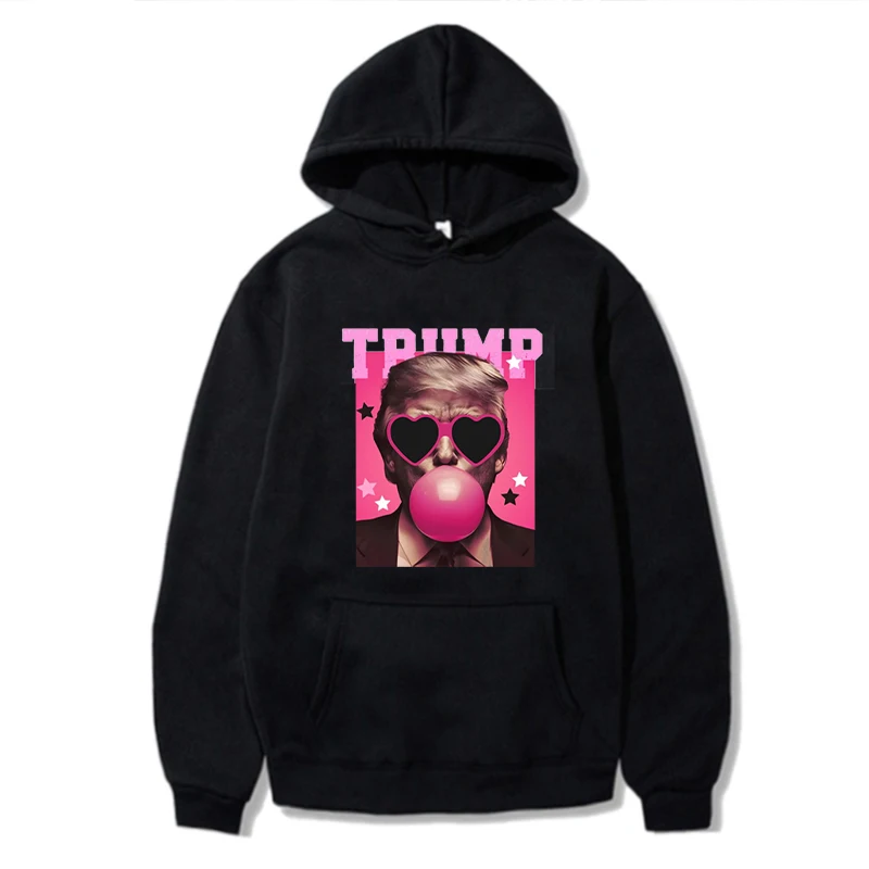 Pink Sun Glasses Trump Bubble Gum Sweatshirt Interesting USA Presidential Costumes For Men Women Hoodie