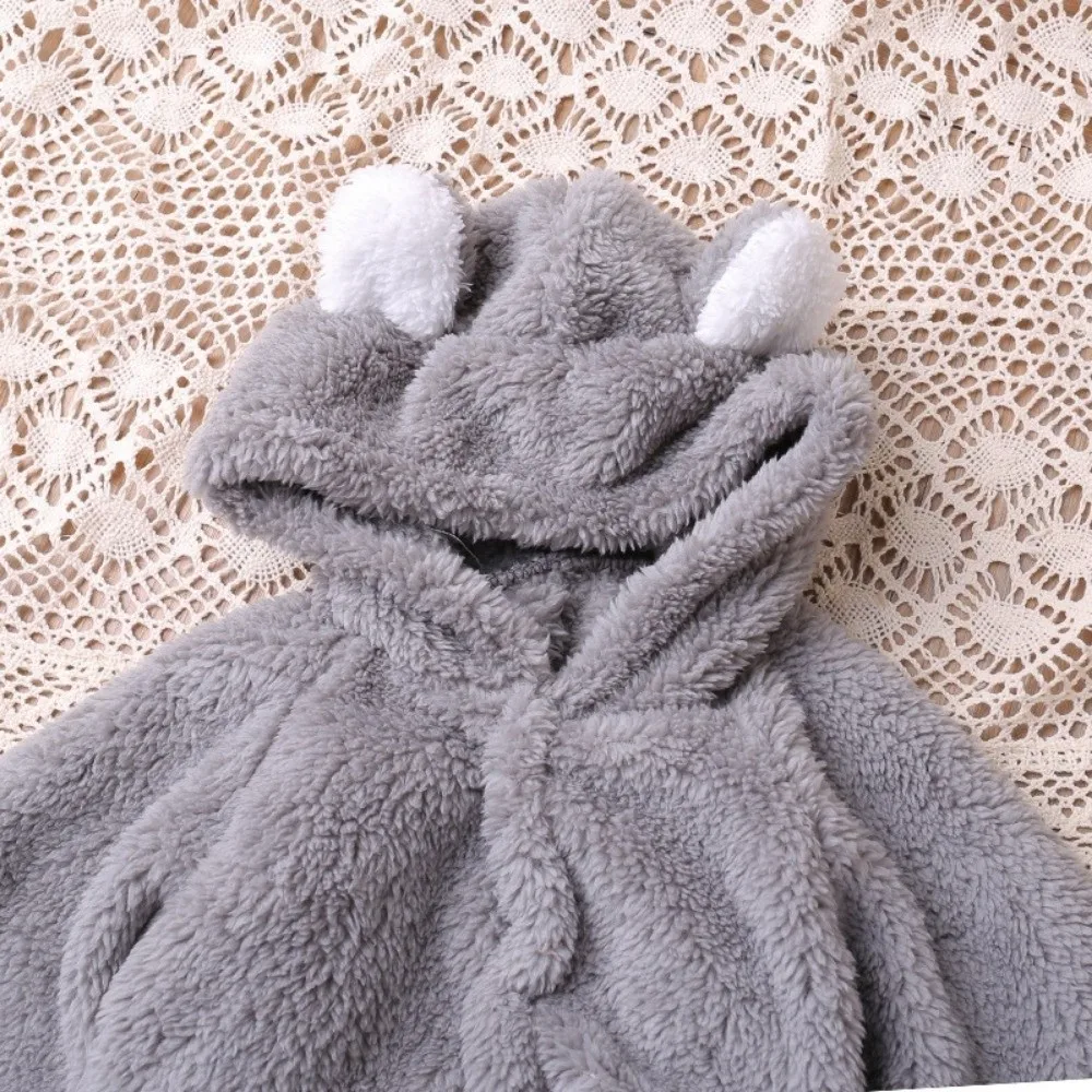 Cartoon Warme Baby Overalls Mit Kapuze 3-6 Monate Säuglingsspiel Langarm Neugeborenen Onesie Neugeborenen