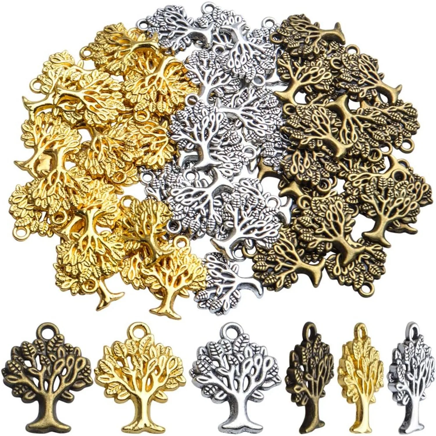 

60 шт., оптовая продажа, товары для рукоделия, тибетские подвески в виде дерева, подвески, винтажные аксессуары для изготовления ювелирных изделий для DIY браслетов, ожерелья