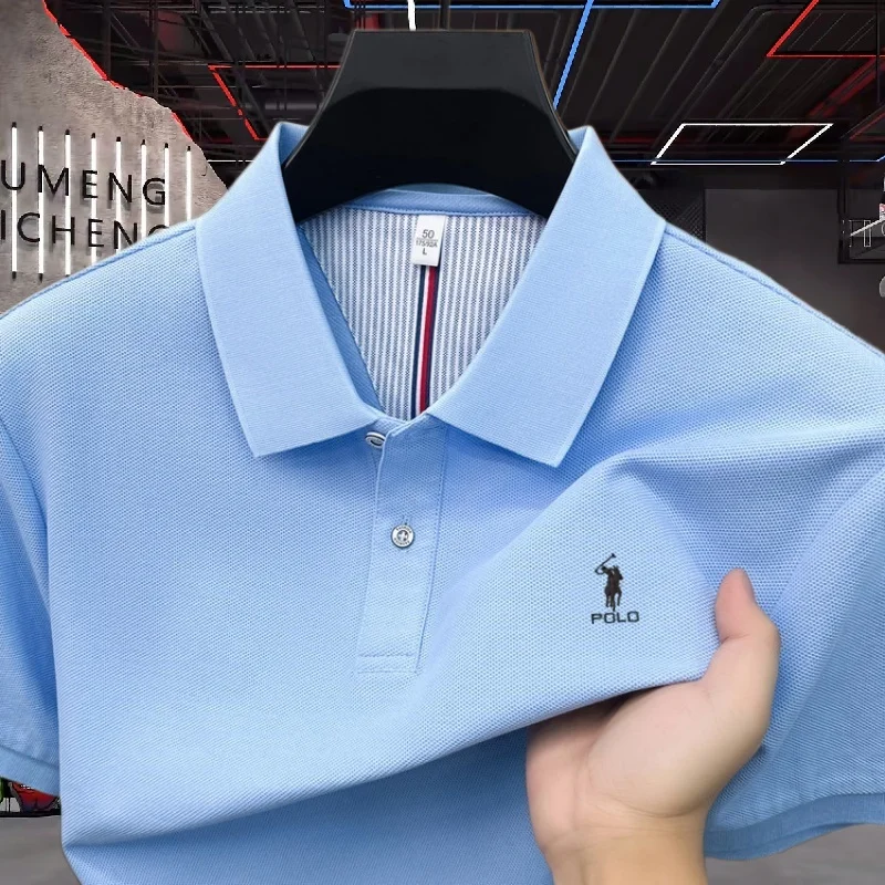 

100% pure cotton high-end brand men's short sleeve polo shirt summer fashion luxury pony embroidery golf Paul top casual T-shirt