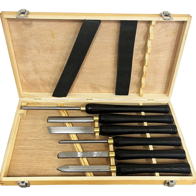 

6 шт. HSS токарные инструменты по дереву, плотничьи режущие инструменты, многофункциональный портативный деревянный нож с буковой ручкой, инструмент для резьбы по дереву