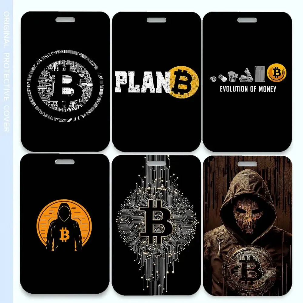 

Модный роскошный держатель для ID-карт с криптовалютой Bitcoin BTC, подарок для мужчин и женщин, для повседневного использования.