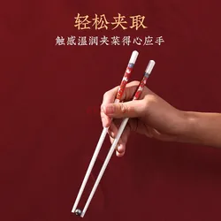 Ceramic chopsticks for household use, dedicated to personal anti slip high-end bone china chopsticks