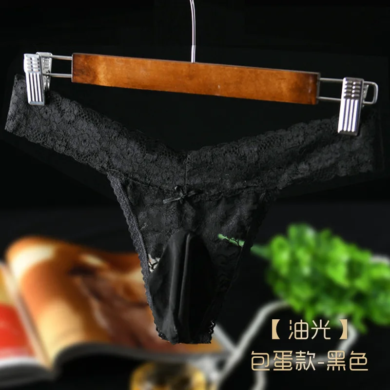 New Men\'s Erotic Egg Pouch Thongs Lace Breathable Panties Large Size Sissy Panties Homme Sexy G String Low-Rise Mens Lingerie