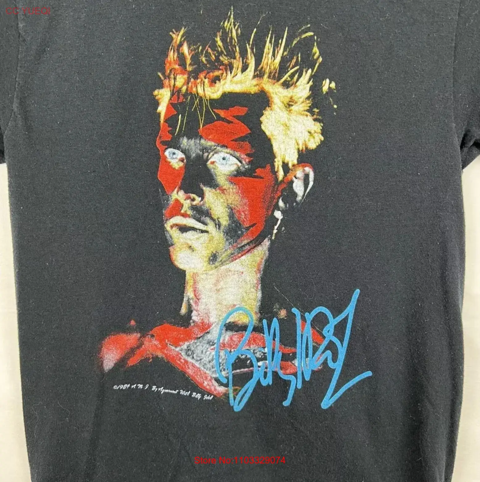 Винтажная рубашка Билли идол Rebel Yell Tour из тяжелого хлопка черного цвета, все размеры Винтажная рубашка Билли идол Rebel Yell Tour из тяжелого хлопка черного цвета, все размеры