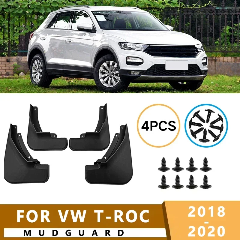

Mud Flaps Fit for Volkswagen T-ROC 2018-2020 2019 Wheel Brow Mudguards Tire Fenders Splash Proof Accessories Wheel Guards 4ps