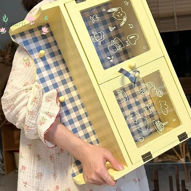 

Wooden Storage Cabinet Home Perfume Cosmetics Desktop Shelf Desktop Wall Shelf Cabinet