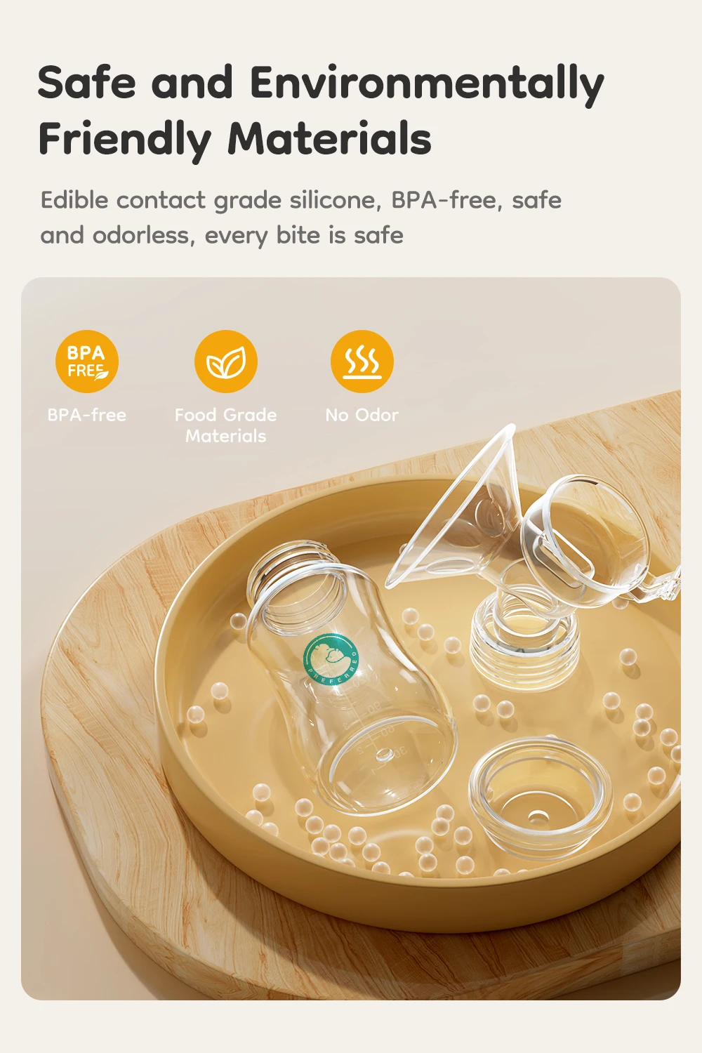 Tragbare Manuelle Milchpumpe aus Lebensmittelsilikon, BPA-frei, mit Weichem Kissen und Sanfter Saugkraft MB7 – Detail 3