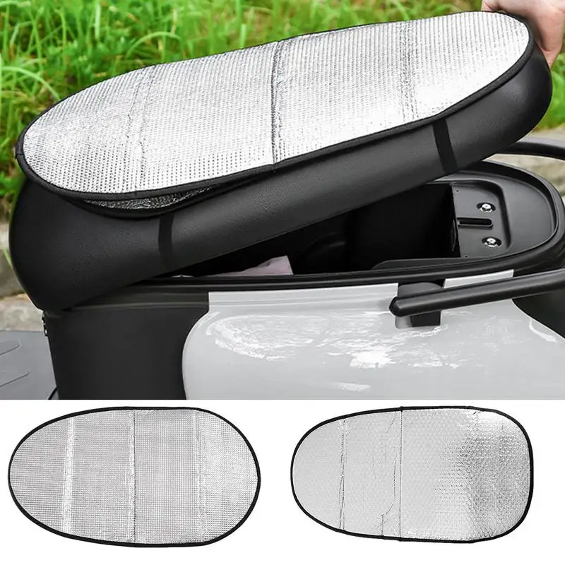 

Motorcycle Seat Cushion Cover Heat Protection Aluminum Foil Pads Dust Proof Sun Protection Seat Cover Accessories For Motorcycle