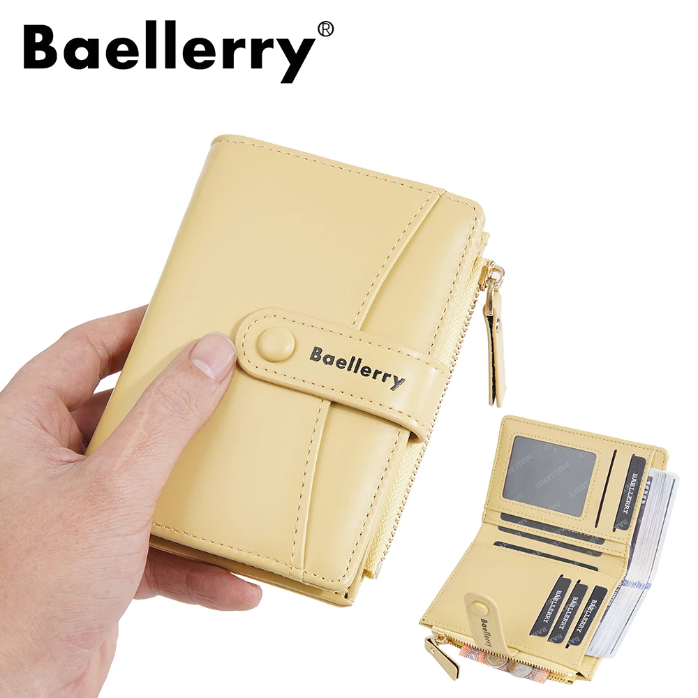 New Simple Short Women Wallet Luxury Brand Card Holder Female Coin Purses Zipper Card Bags Photo Holder Soft Wallets For Girls